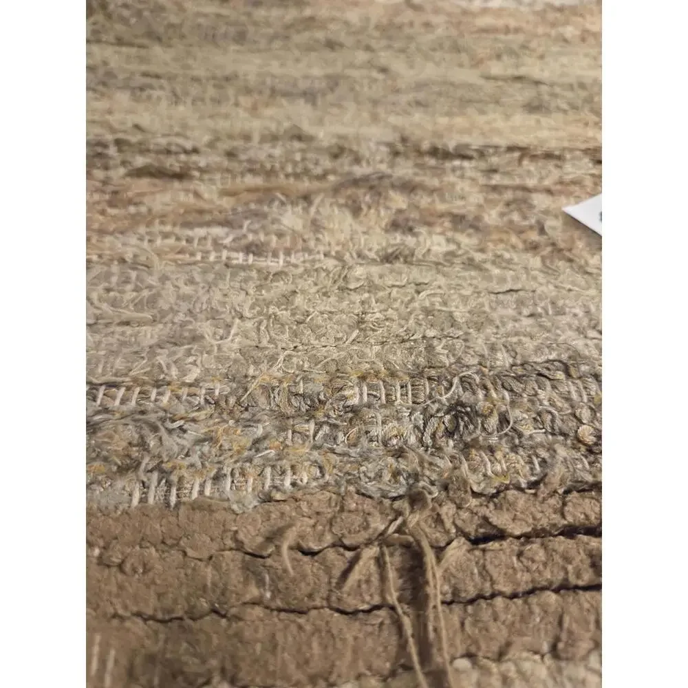 Shag Hand-Knotted Rug | 23in x 21in - Brown Tan